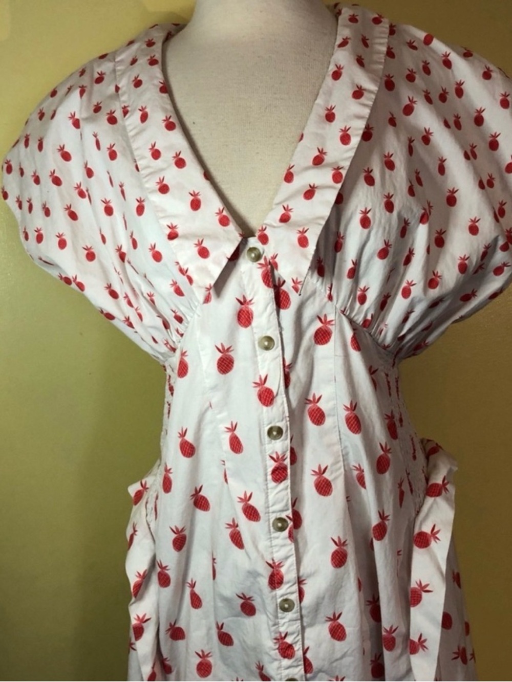 Anthropologie Red Pineapple Print Dress - Picture 8 of 8